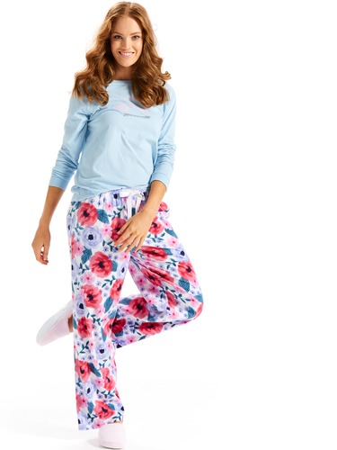 Painted Floral Flannelette Pj Pant