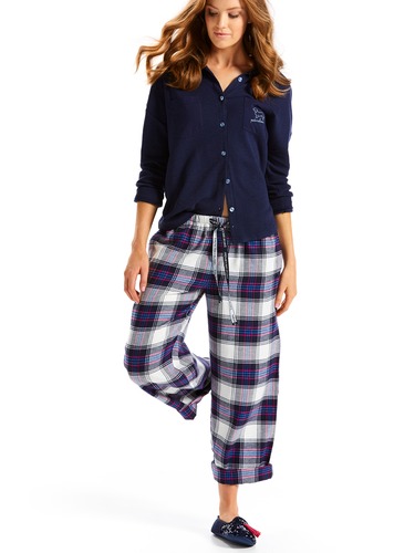 Blue Check Petite Flannelette Pj Pant