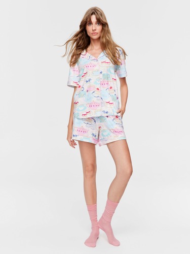 Crazy Cat Flannelette Pj Pant