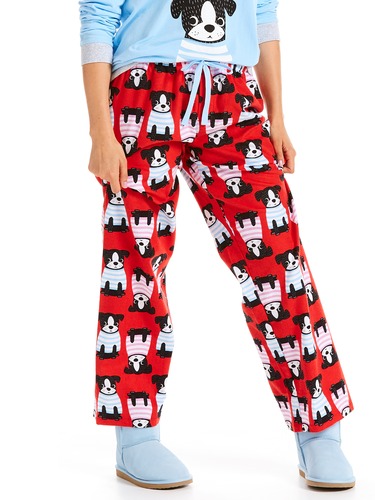 Stripe Dog Flannelette Pj Pant