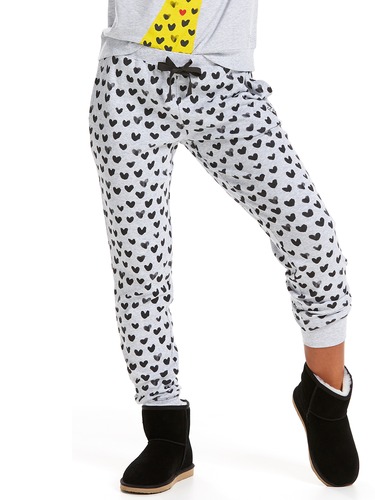 Black Hearts Easy Waffle Pj Pant