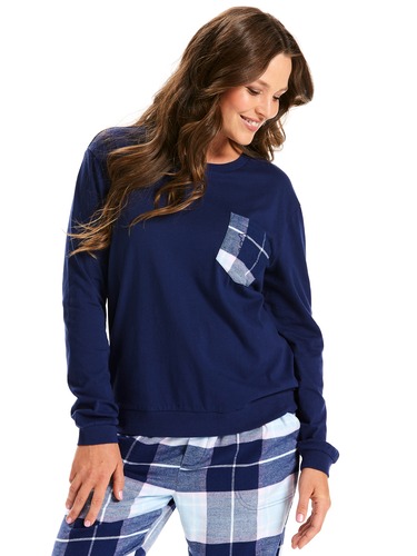 Check Pocket Soft Sweater