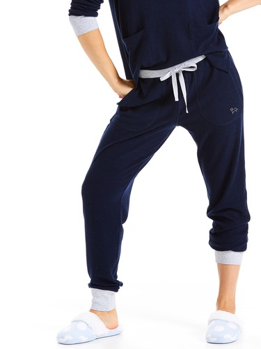Navy Fuzzy Easy Pj Pant