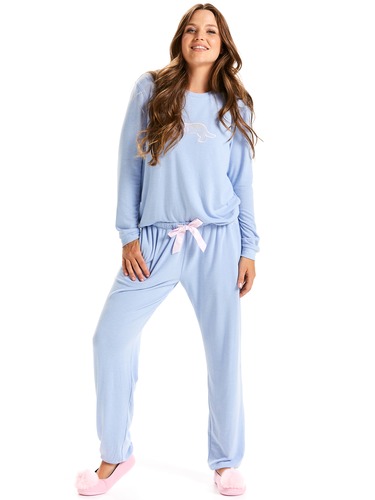 Blue Fuzzy Harem Pj Pant