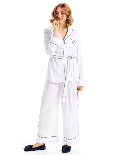 Plain Jane White Pj Set