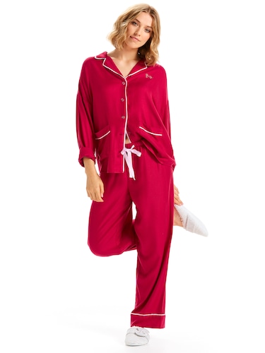 Plain Jane Red Flannelette Pj Set