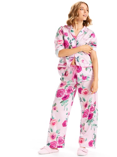 Pink Rose Classic Sateen Pj Set