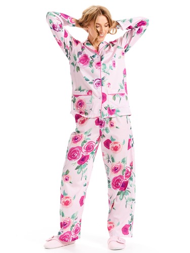 Pink Rose Classic Sateen Pj Set