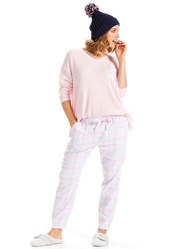 Pastel Tartan Tapered Pj Pant