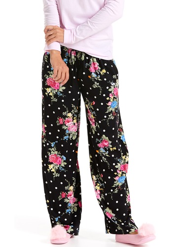 Black Spot Floral Classic Pj Pant