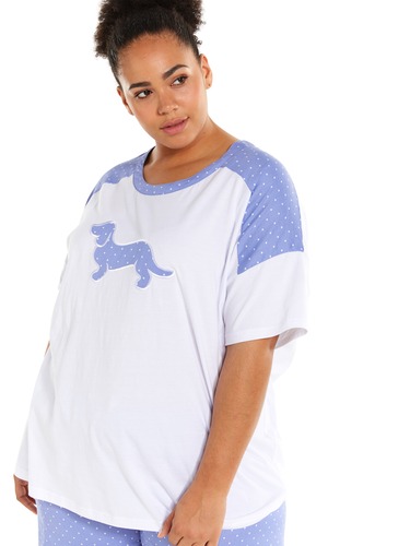 P.A. Plus Penny Woven Trim Tee