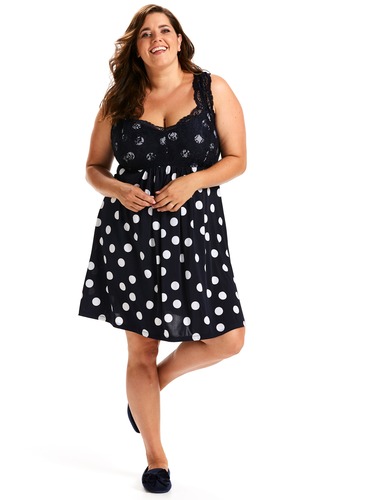 P.A. Plus Spotty Lace Bust Slinky