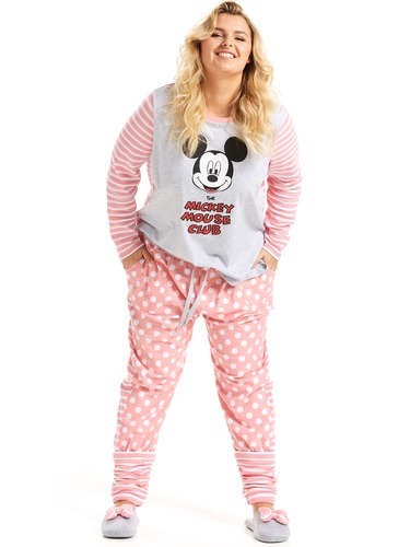 P.A. Plus Spotty Stripey Flannelette Legwarmer Pj Pant