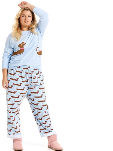 P.A. Plus Long Dog Classic Flannelette Pj Pant