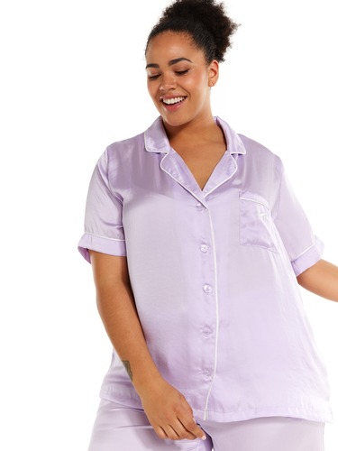 P.A. Plus Lilac Chic Satin Shirt