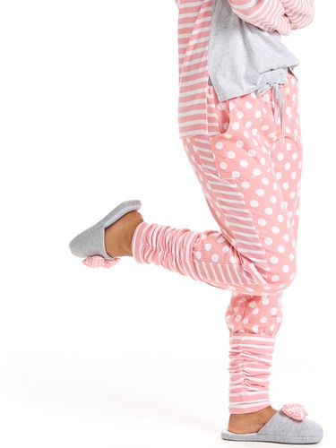 Spotty Stripey Flannelette Legwarmer Pj Pant