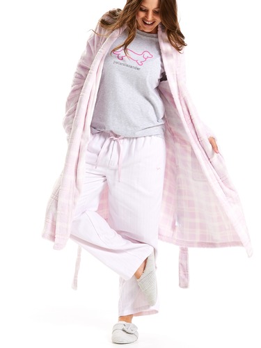 Check Fleece Gown