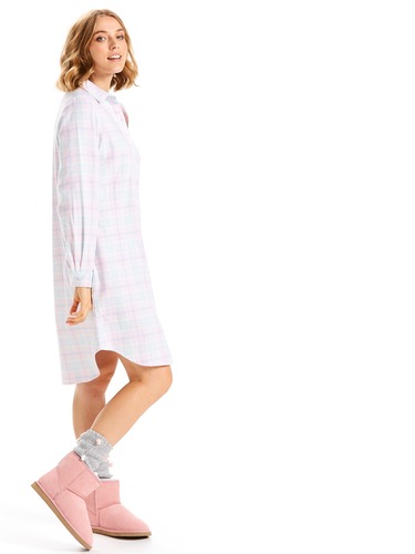 Pastel Tartan Flannelette Nightshirt