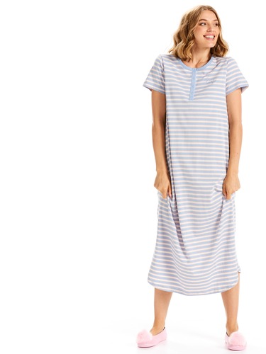 Stripe Jersey Long Nightie