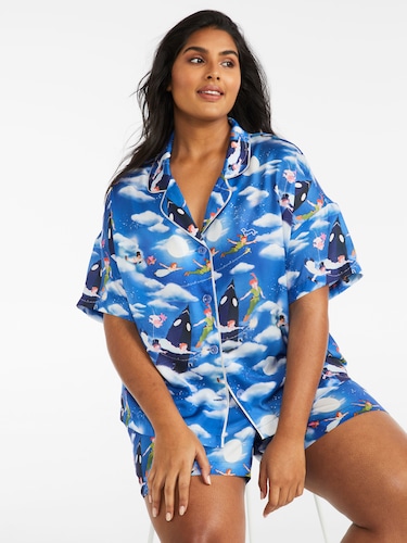 P.A. Plus Peter Pan Chic Satin Pj Set                                                                                           
