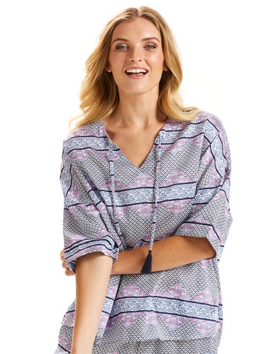 Tile Stripe Woven Top