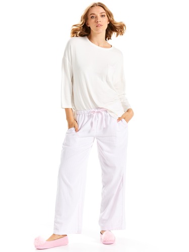 Soft Pink Stripe Flannelette Pj Pant