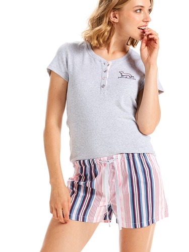 Multi Stripe Mid Short