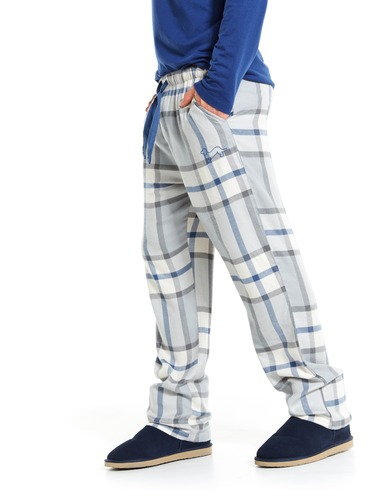 Grey Check Flannelette Classic Pj Pant