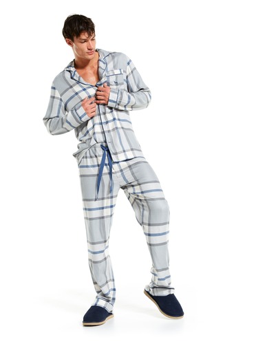 Grey Check Flannelette Classic Pj Set