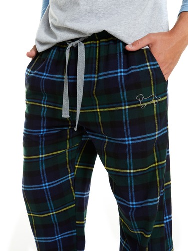 Green Check Flannelette Classic Pj Pant