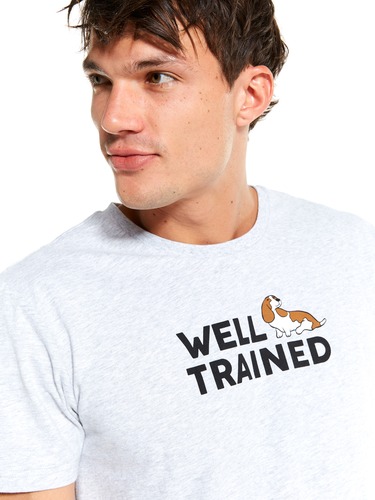 Mens Basset Hound Well Trained Tee