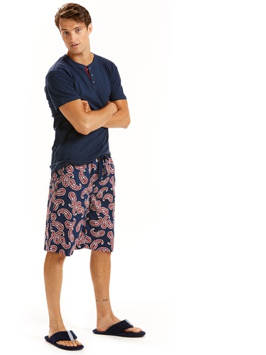 Mens Paisley Sleep Short