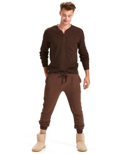 Chocolate Fuzzy Knit Jogger