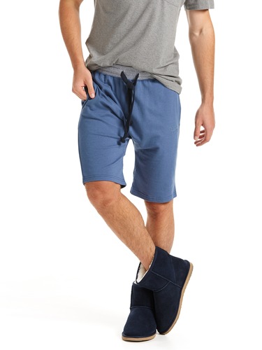 Navy Fleece Drop Crotch Short