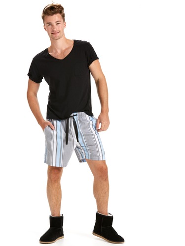 Blue Stripe Mid Short