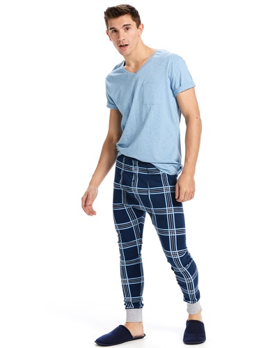 Blue Check Waffle Long John