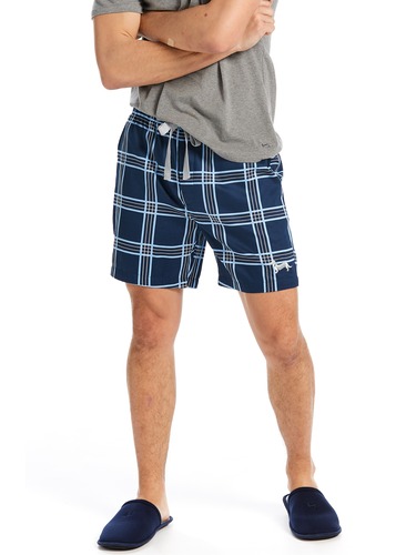 Blue Check Mid Short