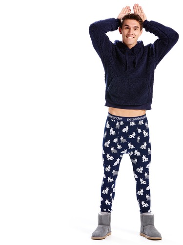 Mens Bunny Waffle Long John Pj Pant