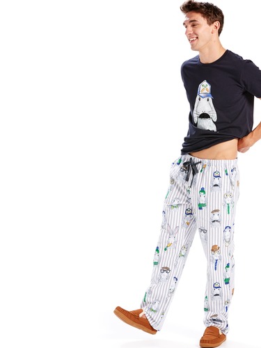 Mens Bunny Stripe Classic Flannelette Pj Pant