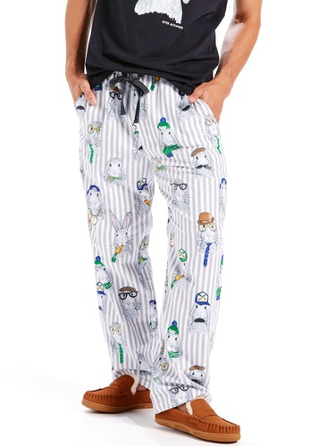 Mens Bunny Stripe Classic Flannelette Pj Pant