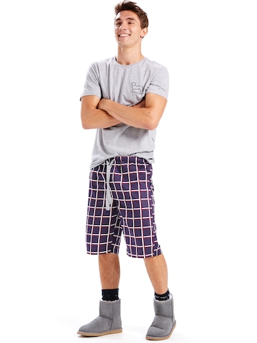 Mens Windowpane Sleep Short