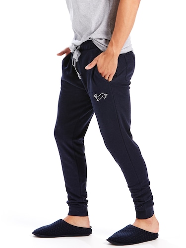 Mens Navy Fleece Pj Pant