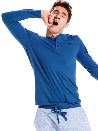 Mens Super Soft Navy Henley