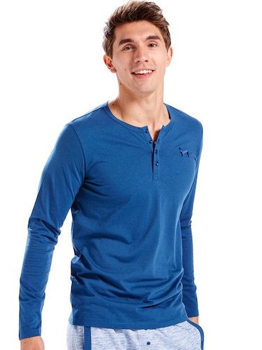 Mens Super Soft Navy Henley