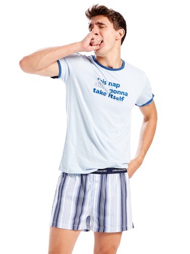 Mens Blue Stripe Boxer Short