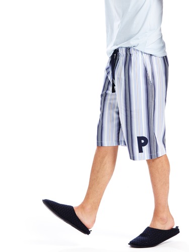 Mens Blue Stripe Sleep Short