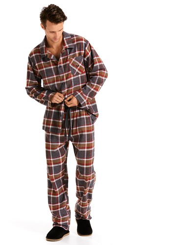 Mens Scout Check Flannelette Pj Set