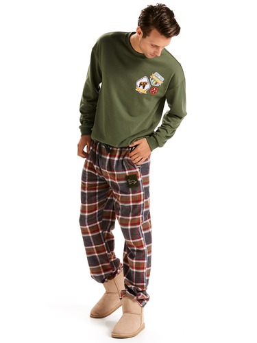 Mens Check Flannelette Pj Pant
