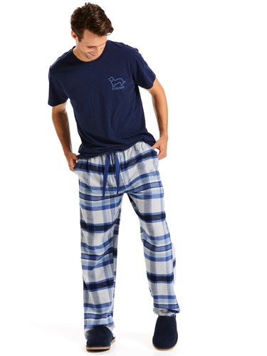 Mens Mack Check Flannelette Pj Pant