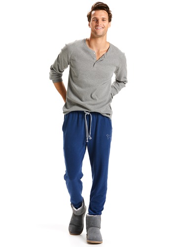 Mens Blue Heather Fleece Jogger